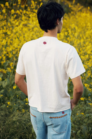 On The Farm Raw Hem Tee, Cloud