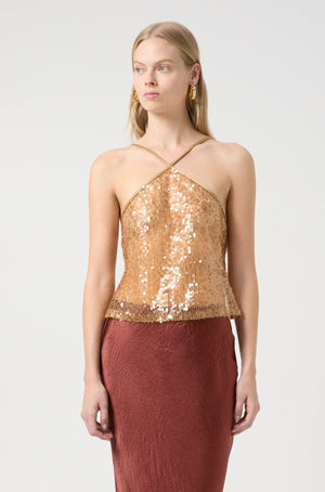 Reflection Sequin Top, Honey