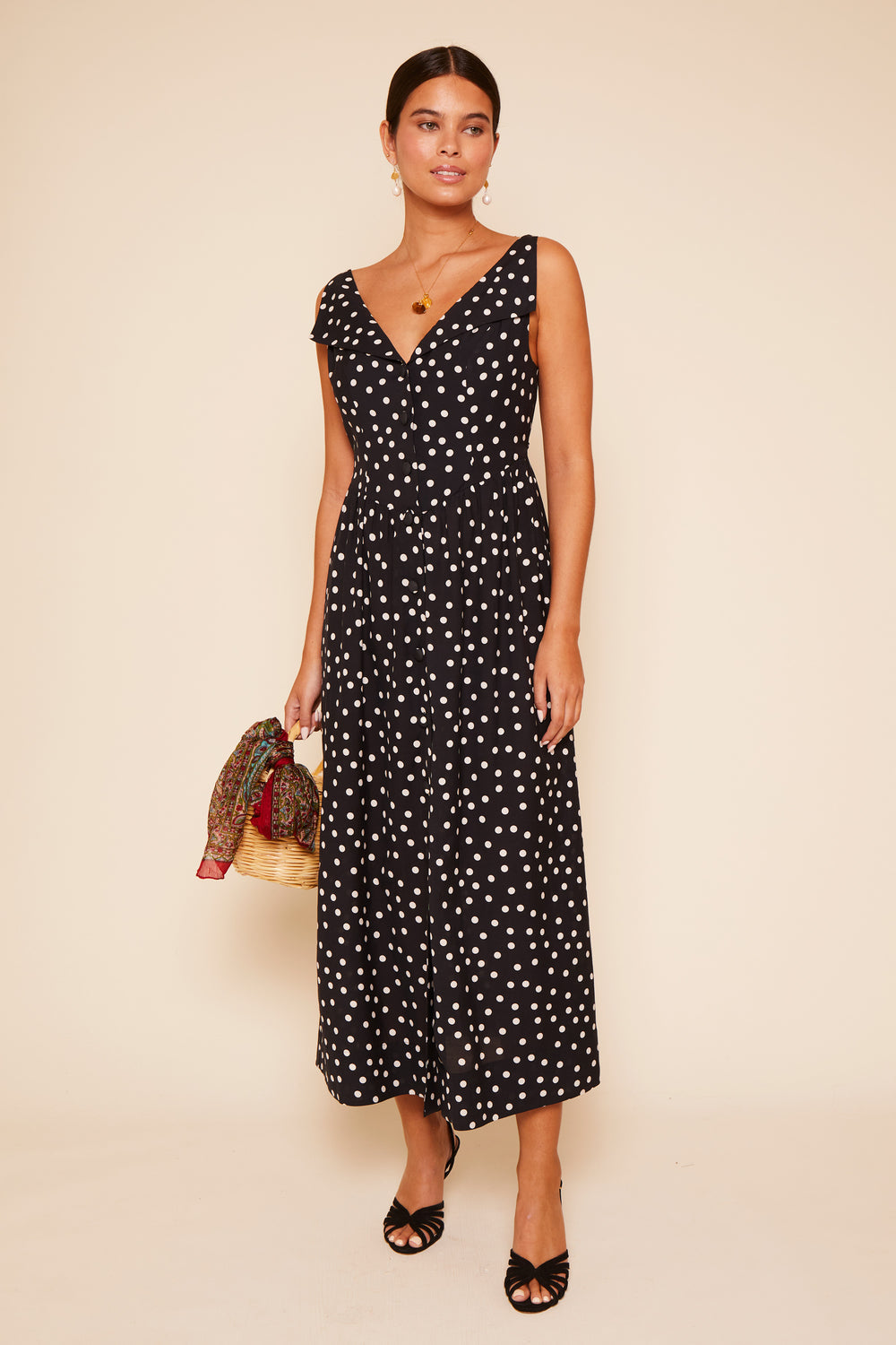 Siena Dress, Emma Spot Black