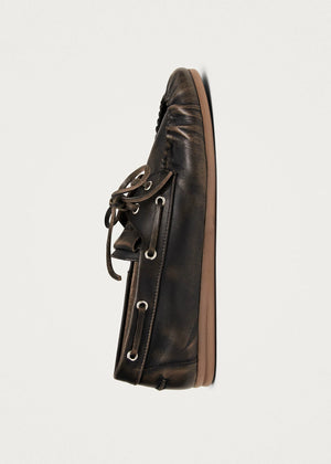 Rowan Brushed Brown Leather Loafers