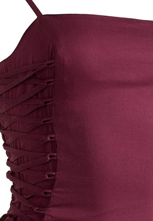 Angelina Cotton Satin Dress, Fig