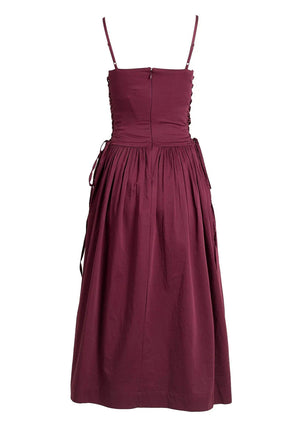 Angelina Cotton Satin Dress, Fig
