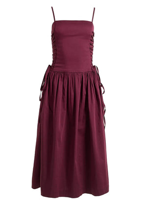 Angelina Cotton Satin Dress, Fig