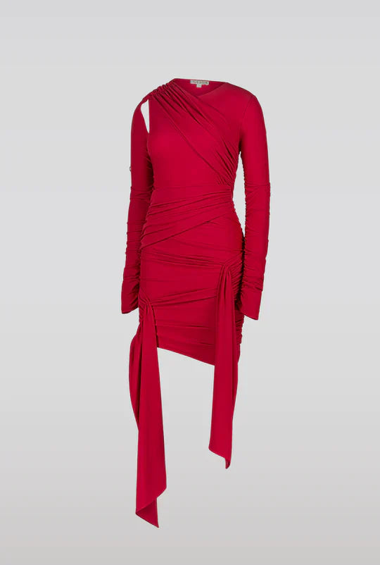 SAEMDI Sporty Jersey Dress Red / S