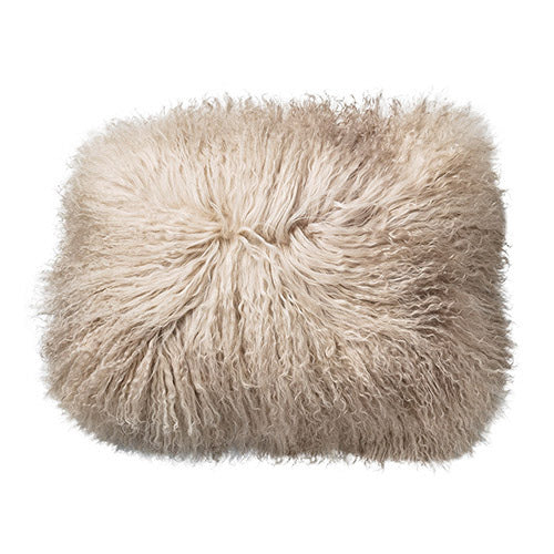 16"Square Tibetan Lamb Fur Pillow Sand Color