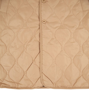 Military Crew Neck Down Long Jacket, Light Mocha