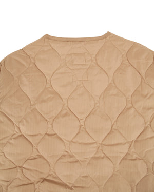 Military Crew Neck Down Long Jacket, Light Mocha