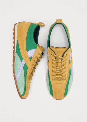 Nylon Green Leather Sneakers