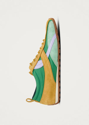 Nylon Green Leather Sneakers