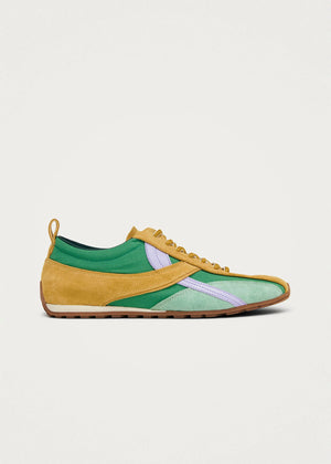 Nylon Green Leather Sneakers