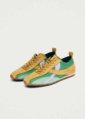 Nylon Green Leather Sneakers