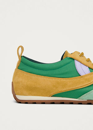 Nylon Green Leather Sneakers
