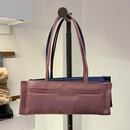 Rectangulo Pockets Satin Bag,  Pink