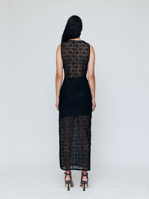 Margot Lace Maxi Dress, Black