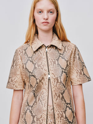 Andie Leather Top, Snake Stripe