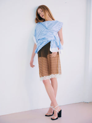 Kerra Midi Skirt, Brown Check