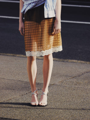Kerra Midi Skirt, Brown Check