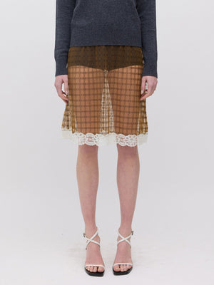 Kerra Midi Skirt, Brown Check