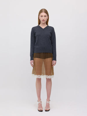 Kerra Midi Skirt, Brown Check