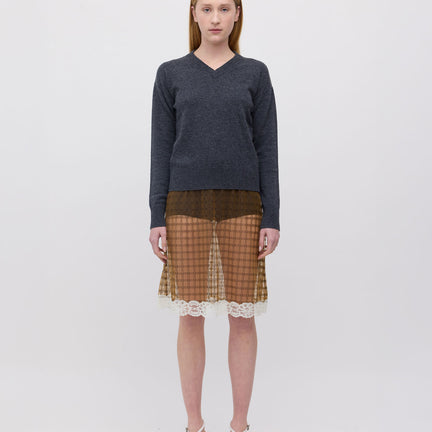 Kerra Midi Skirt, Brown Check