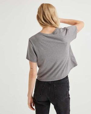 Boxy Crop Tee, Heather Grey