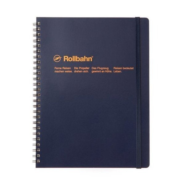 Rollbahn Spiral Notebook in Dark Blue, Large (5.5" X 7")