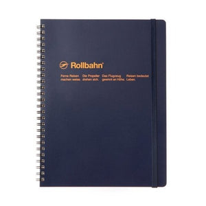 Rollbahn Spiral Notebook in Dark Blue, Large (5.5" X 7")