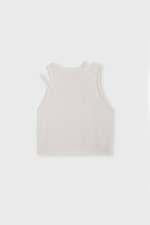 Viscose cut out top, Marshmallow
