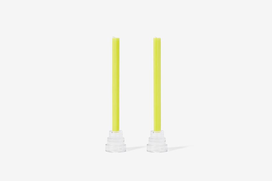 Dusen Dusen, Taper Candles, Yellow, Set of 2