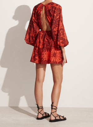 Syrma Mini Dress, Zani Floral Print, Crimson