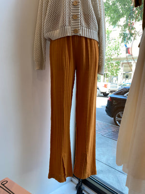 Imane Flare Slit Pants, Tumeric