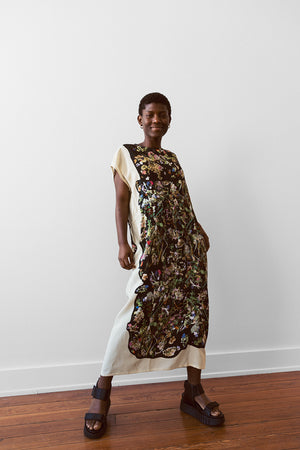 Simple Dress, Panel Print J Pressed Flowers