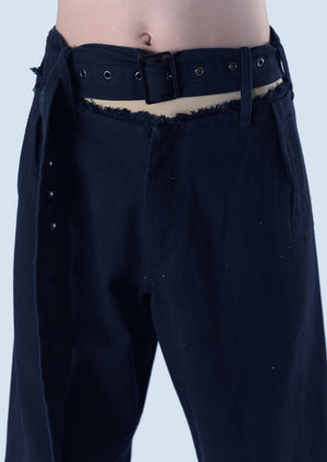 Deconstructed Baggy Trousers, Ash Black