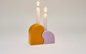 Seymour Candle Holder, Pink and Orange