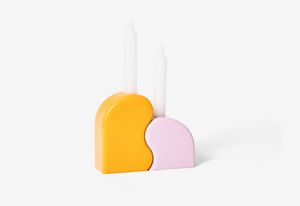 Seymour Candle Holder, Pink and Orange