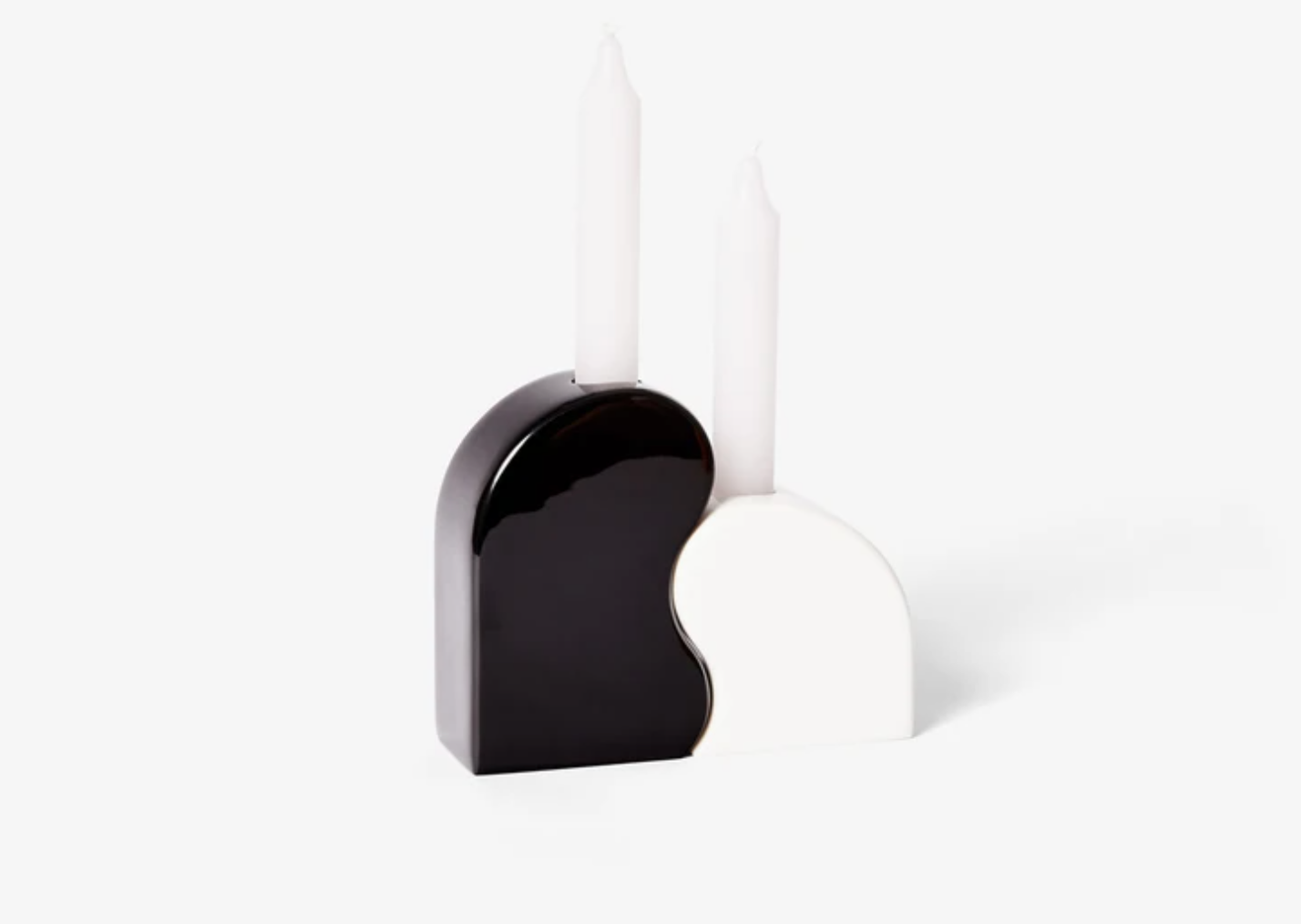 Seymour Candle Holder, Black and White