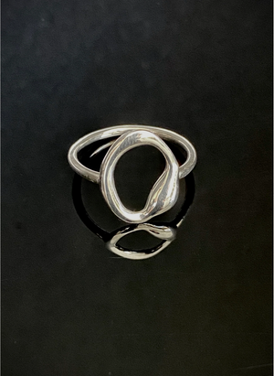Organic Oval Ring, Sterling Silver