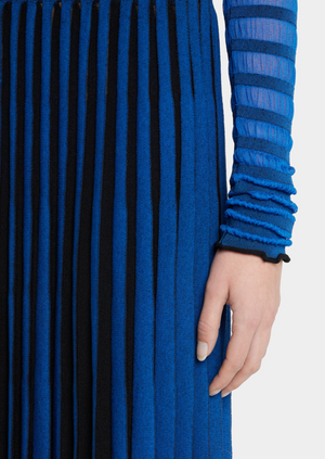 Sheer Stripe Sweater, Cerulean/ Black