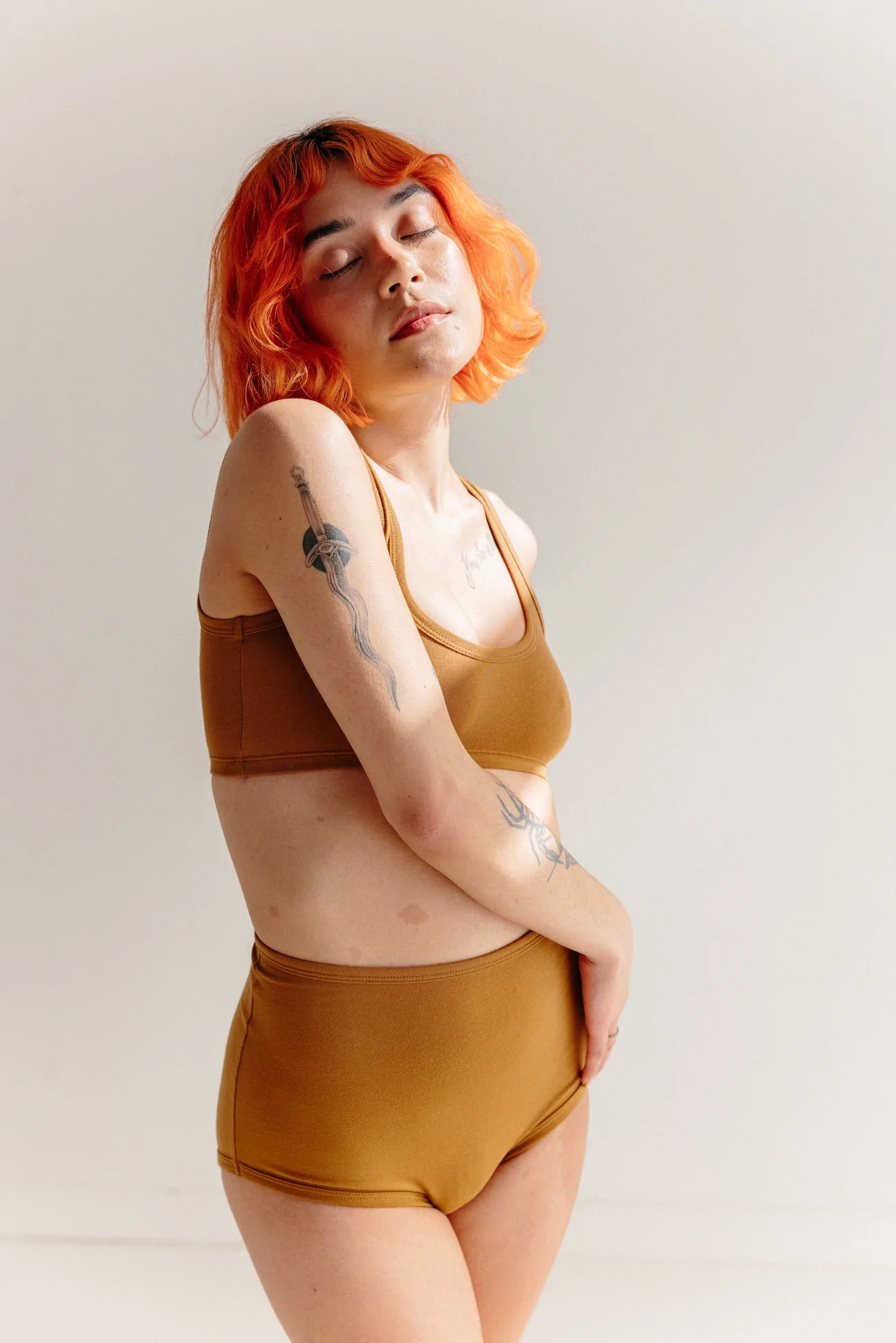 Wide Strap Bra, Toffee