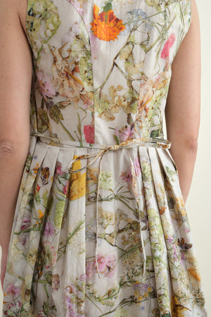 Dress, Print F Pressed Flowers