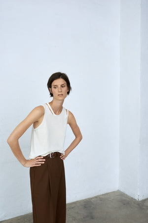 Viscose cut out top, Marshmallow