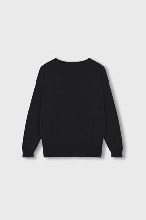 Silk Fretwork Sweater, Black